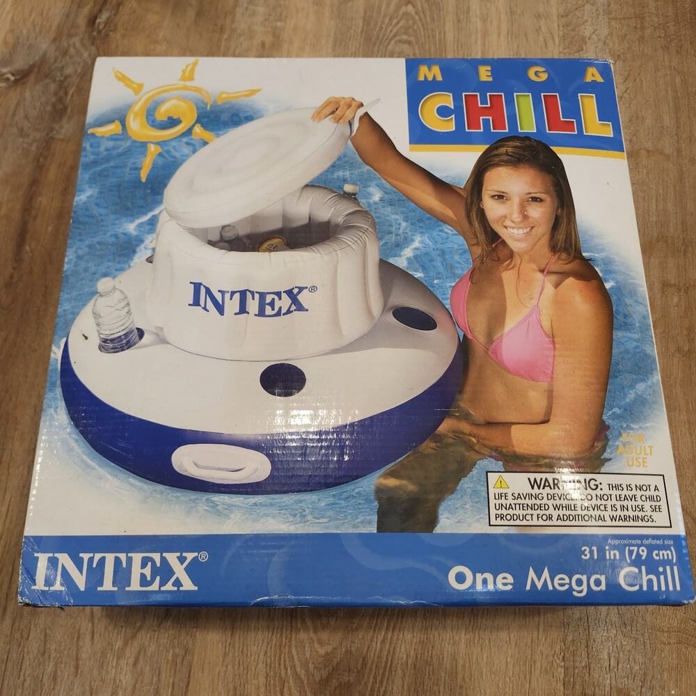 Intex Mega Chill 31" Inflatable Floating Cooler for Swimming Pool River Lake